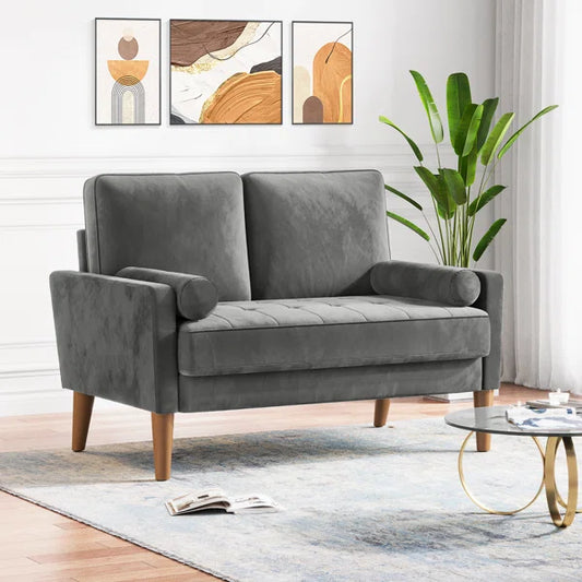 47.6-inch Compact Velvet Loveseat for Small Spaces
