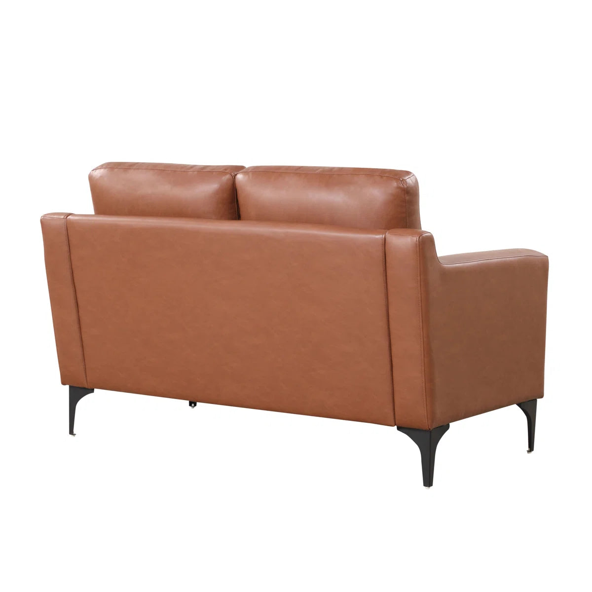 55.5" Square Arm Faux Leather Loveseat