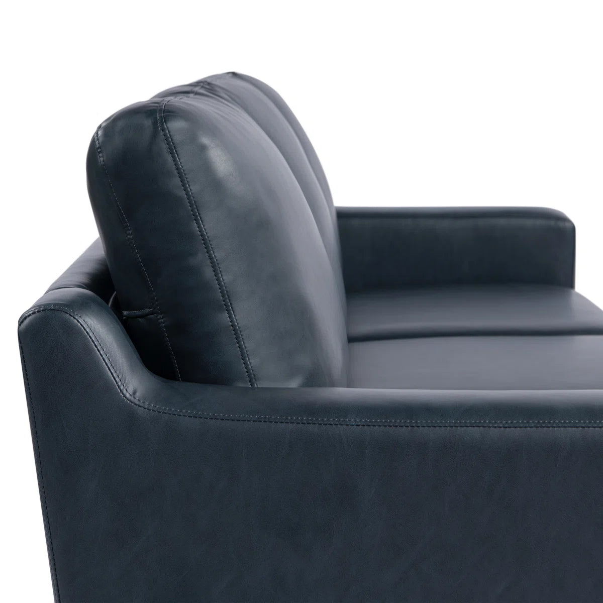68.9" Square Arm Faux Leather Sofa