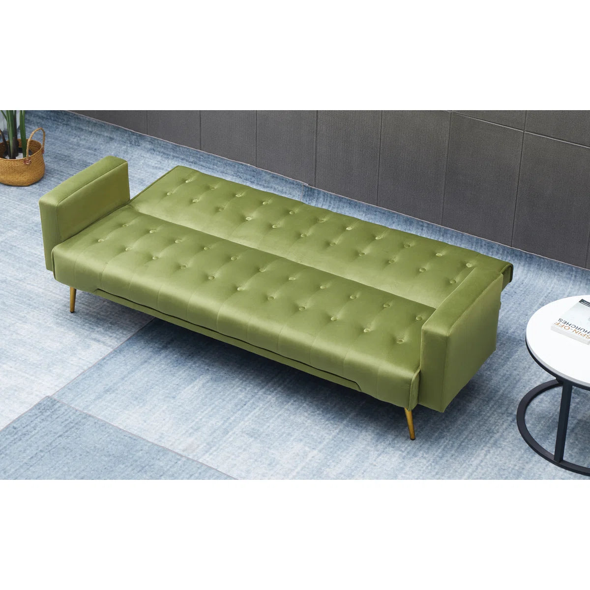 75'' Velvet Convertible Sofa