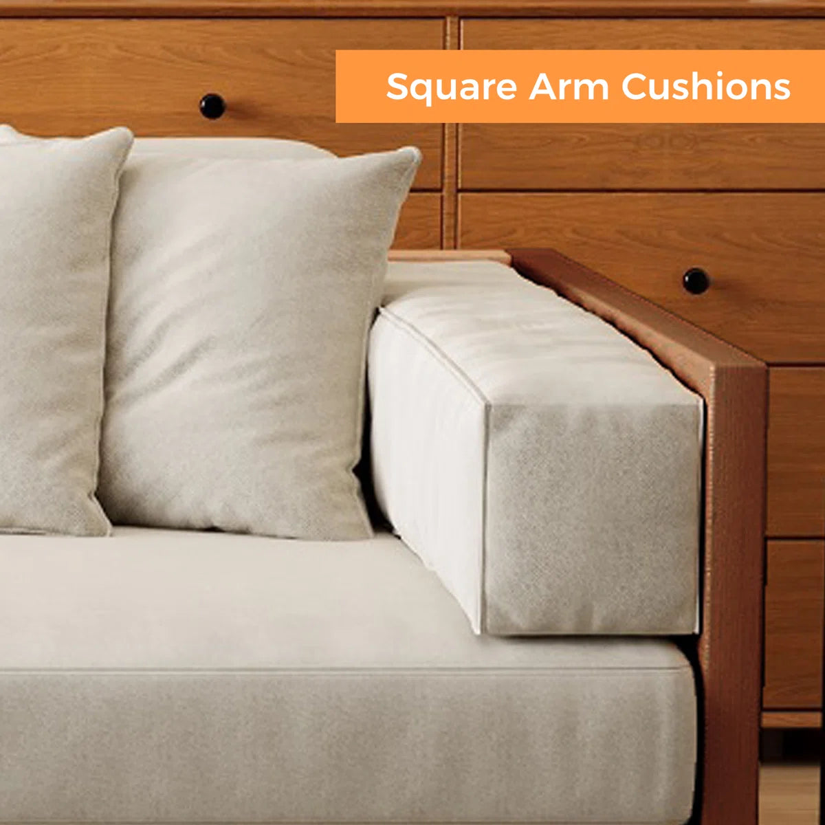 82.68'' Square Arm Compression Foam Cotton Linen Fabric Sofa,with MDF Frame