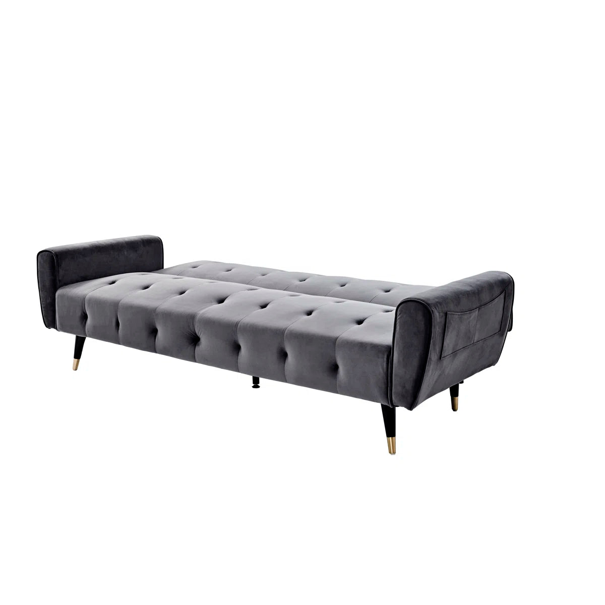 83.86" Velvet Square Arm Sleeper Sofa