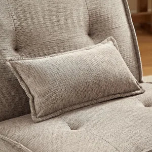 90''W 3-Piece Upholstered Modular Sofa With Solid Wood Base and Pillows