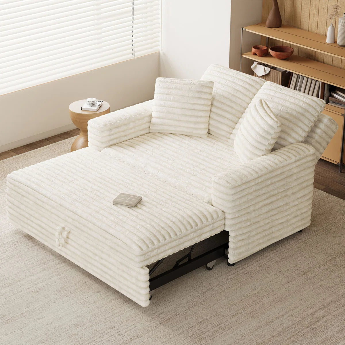 Double Seat Sofa Bed with Removable Cushion