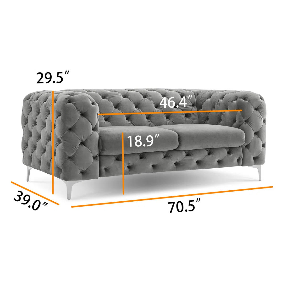 Tufted Velvet Chesterfield Loveseat