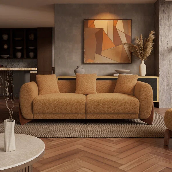 Upholstered Cloud Sofa With Wood Legs