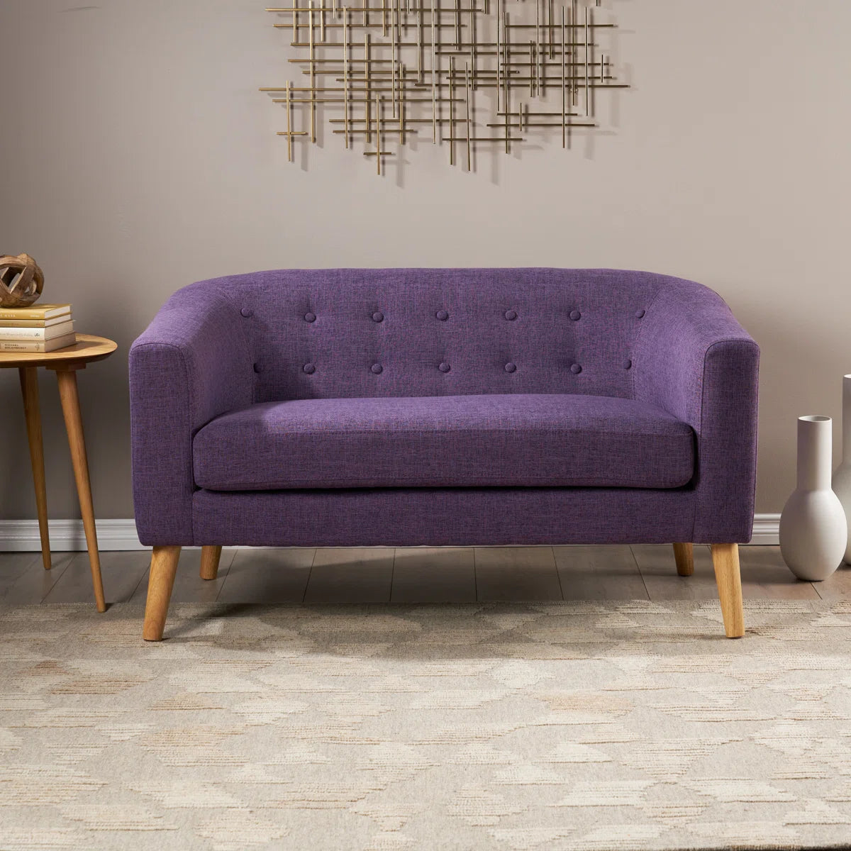 Upholstered Loveseat:- Perfect For Couple Use in Living Room