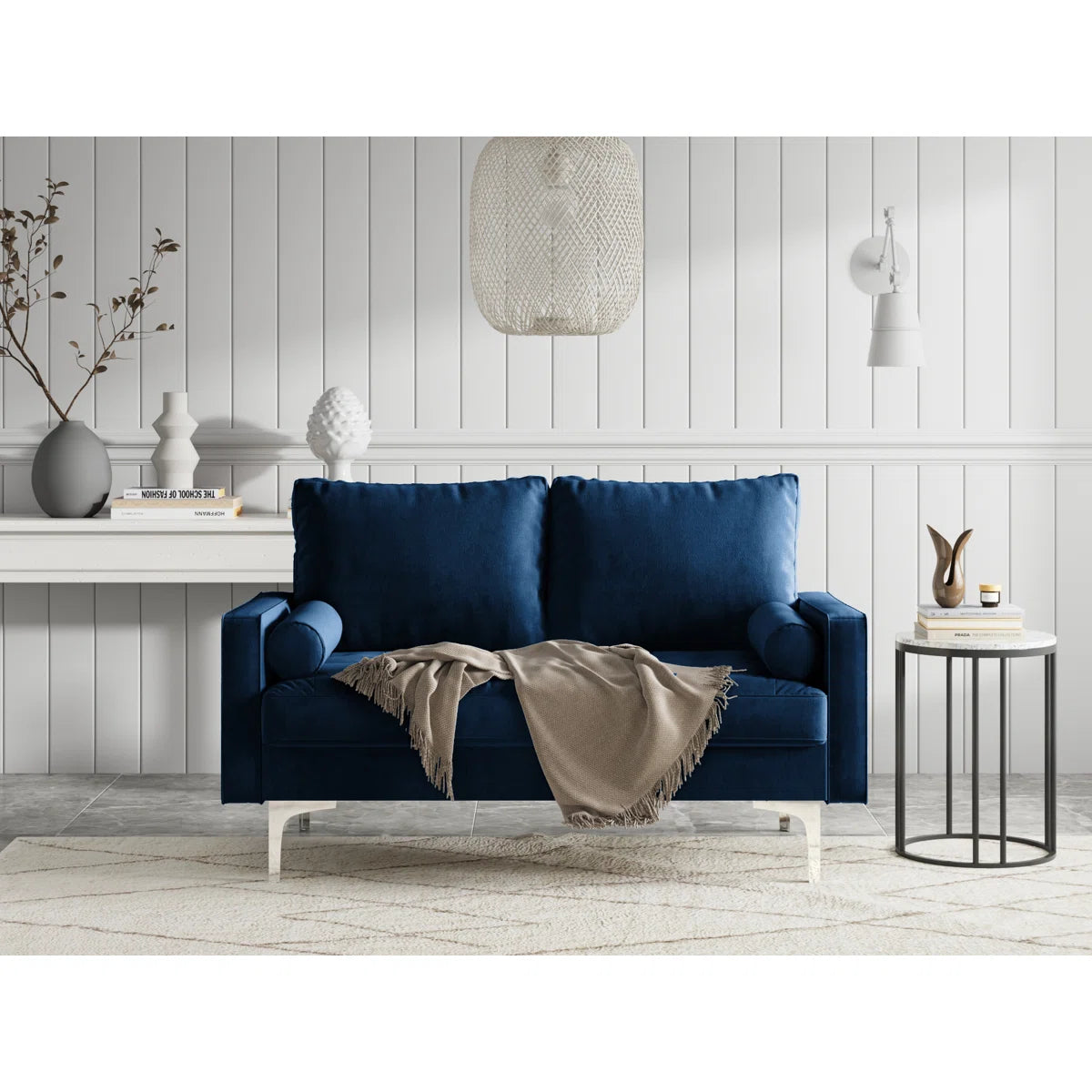 58" Velvet Square Arm Sofa Loveseat