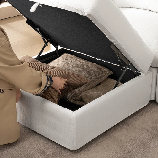 110.2" Cloud Couch,Oversized Modular Comfy Sofa for Living Room, L Shaped Sectional Couches,Deep 3-Seat with Ottoman