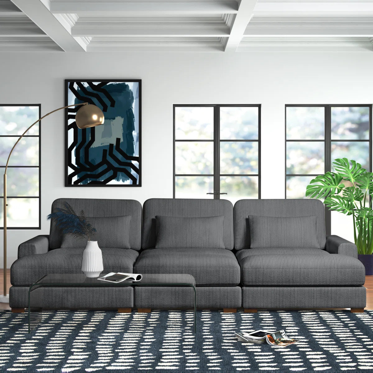 127.5'' Corduroy Sofa