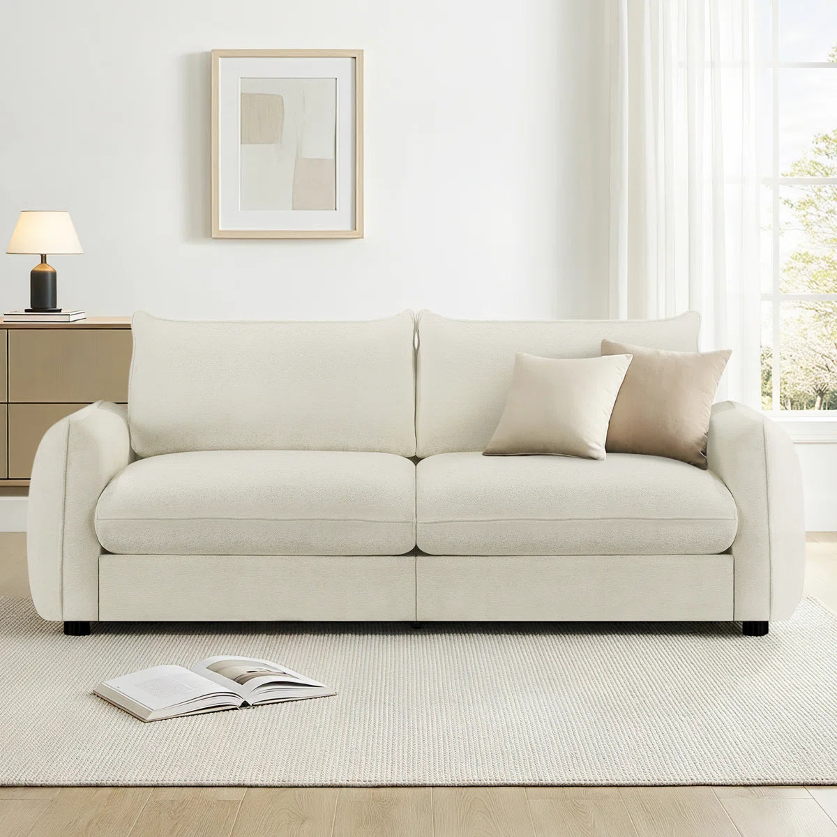 90.5"W 3-Seater Modern Upholstery Sofa