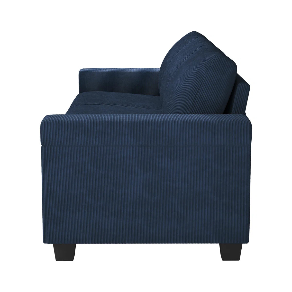 3 Seater Upholstered Sofa With Square Armrests For Living Room Apartment