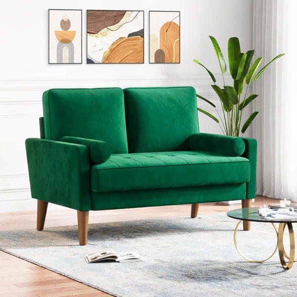 47.6-inch Compact Velvet Loveseat for Small Spaces