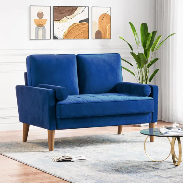 47.6-inch Compact Velvet Loveseat for Small Spaces