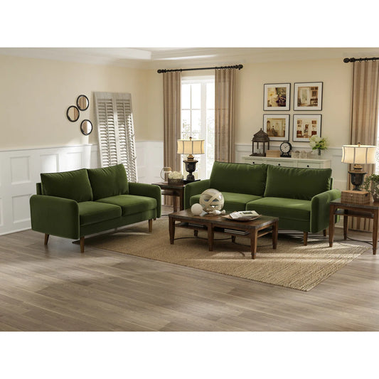 58" Velvet Round Arm Sofa Loveseat