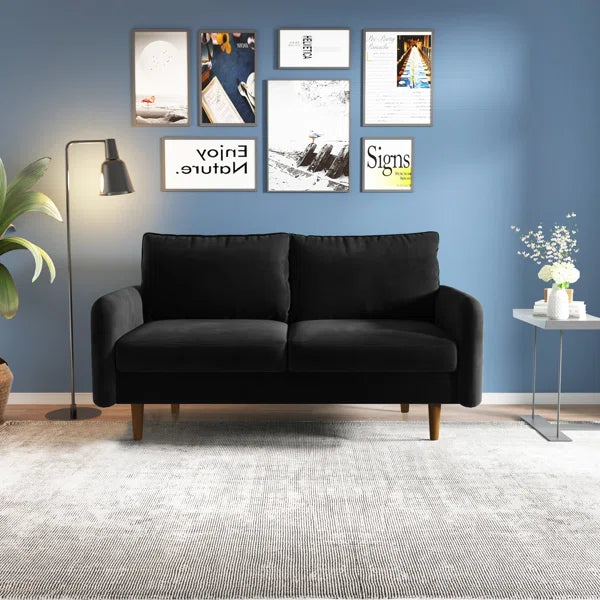 58" Velvet Round Arm Sofa Loveseat
