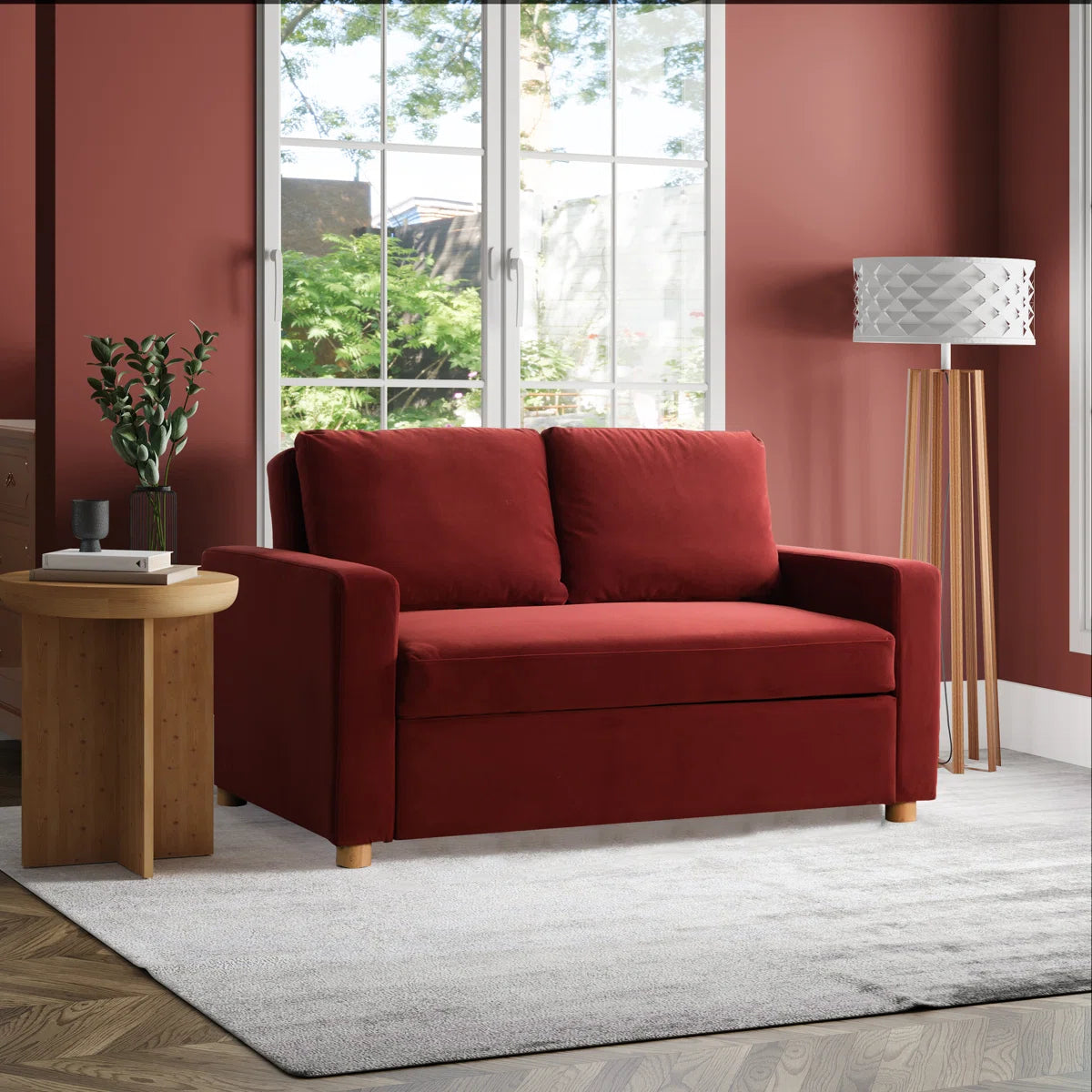 66.1" Full Size Convertible Loveseat, Dream Coil Comfort, Easy Assembly