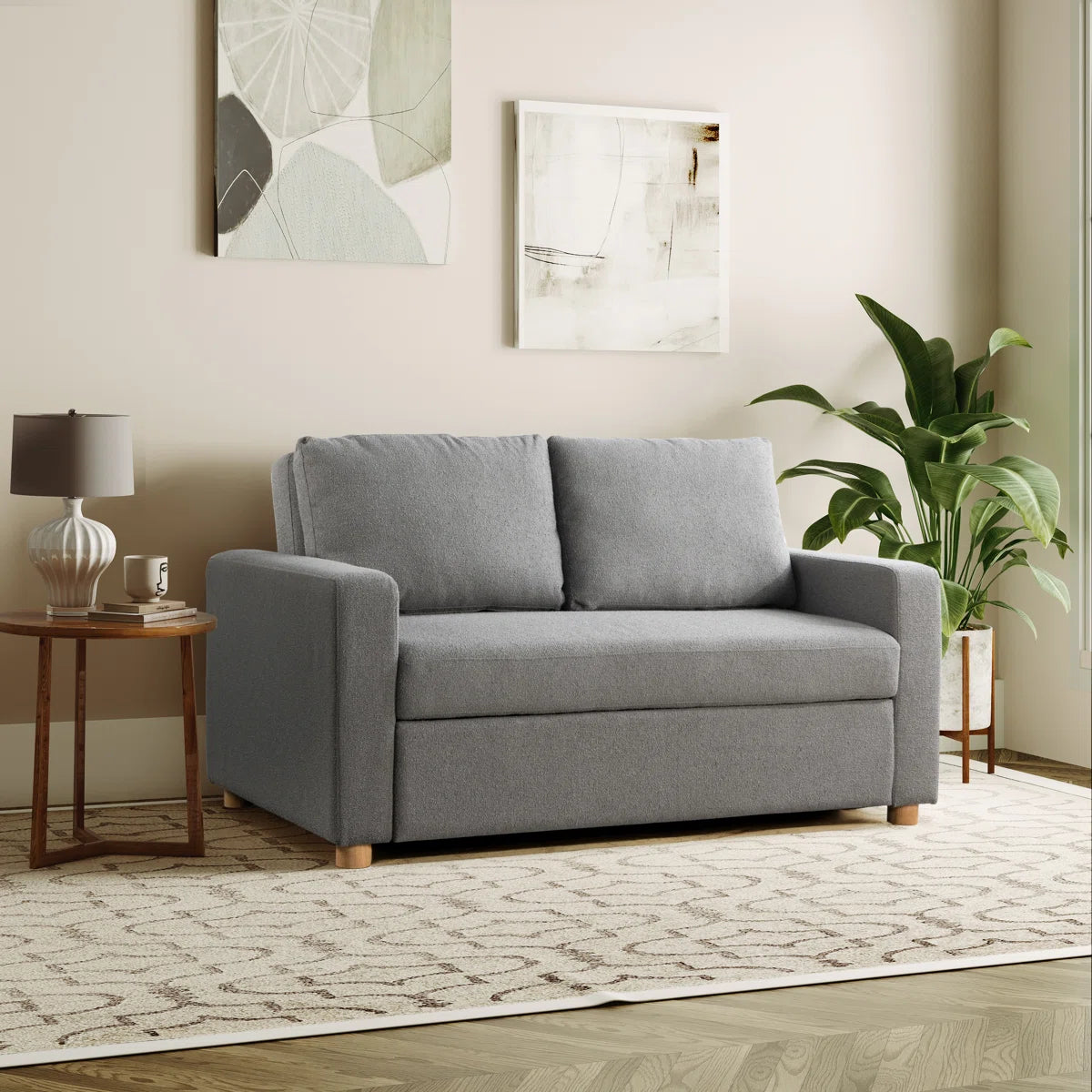 66.1" Full Size Convertible Sofa Bed Loveseat, Dream Coil Comfort, Easy Assembly