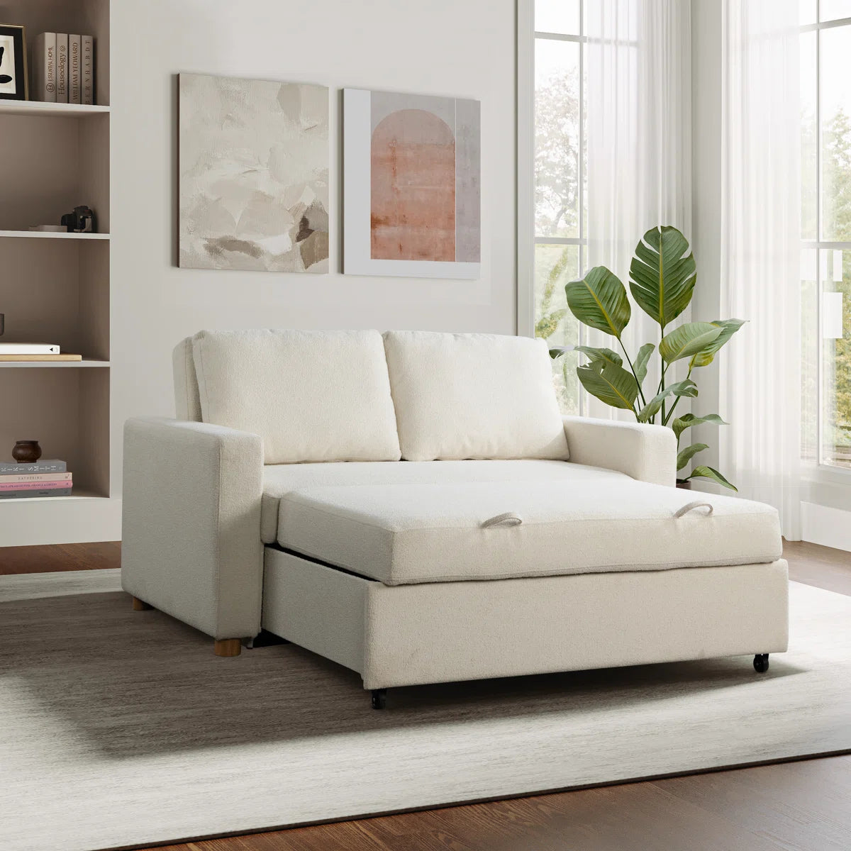 66.1" Full Size Convertible Sofa Bed Loveseat, Dream Coil Comfort, Easy Assembly