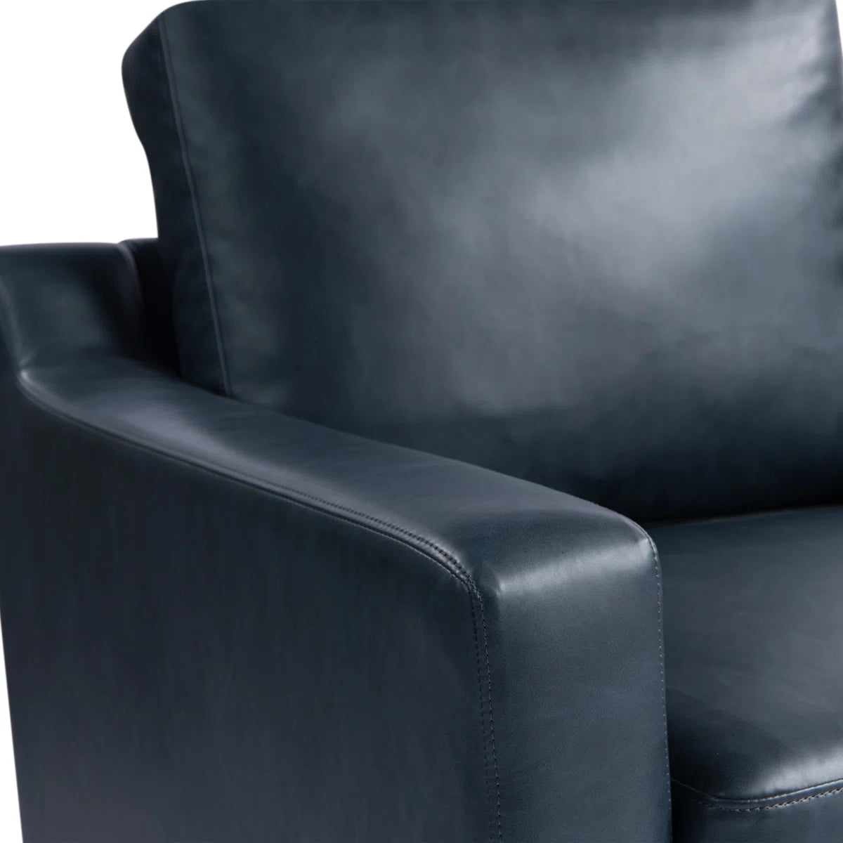 68.9" Square Arm Faux Leather Sofa