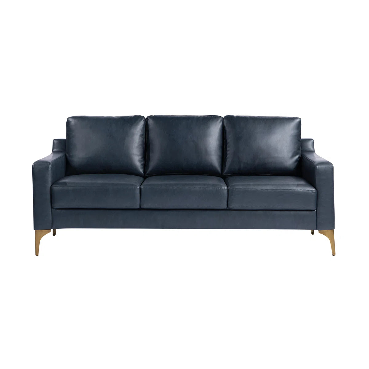 68.9" Square Arm Faux Leather Sofa