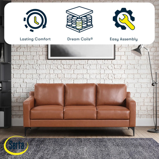 86.6'' Faux Leather Sofa