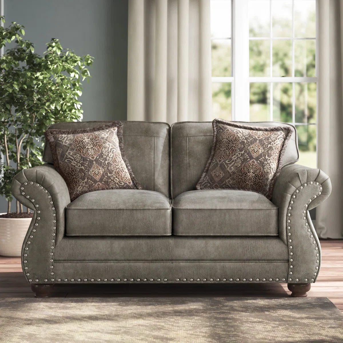 69'' Faux Leather Loveseat