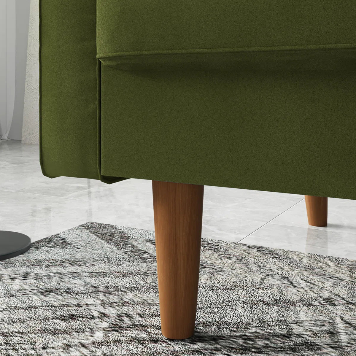 70" Velvet Square Arm Tufted Seat Sofa