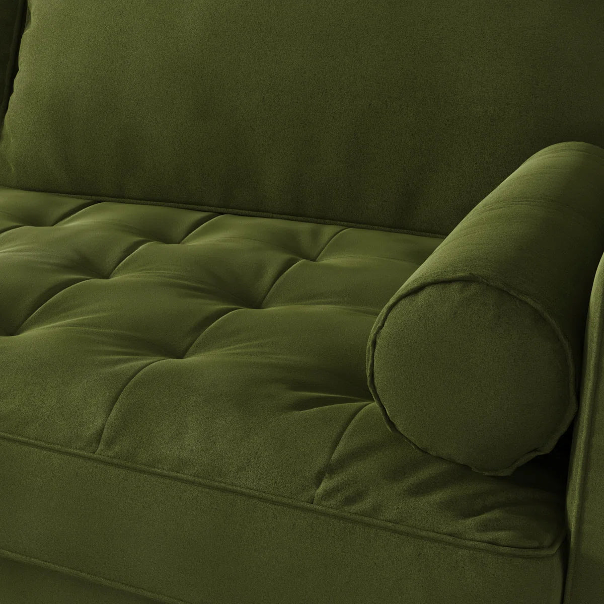 70" Velvet Square Arm Tufted Seat Sofa