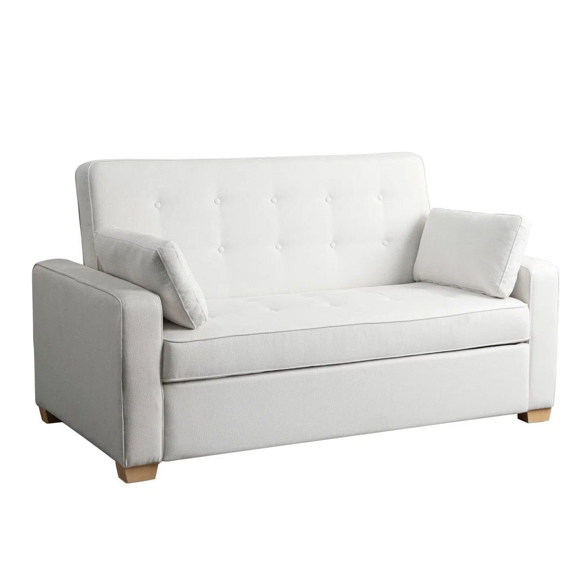72.6" Queen Square Arm Tufted Back Convertible Sleeper Sofa with Cushions
