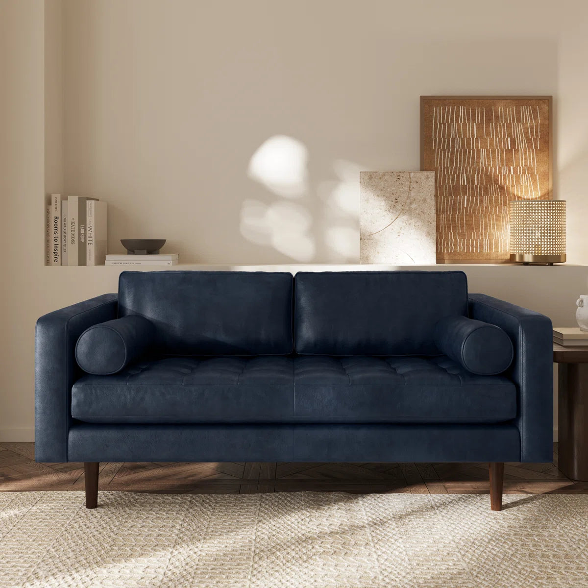 72'' Full-Grain Genuine Italian Leather Sofa