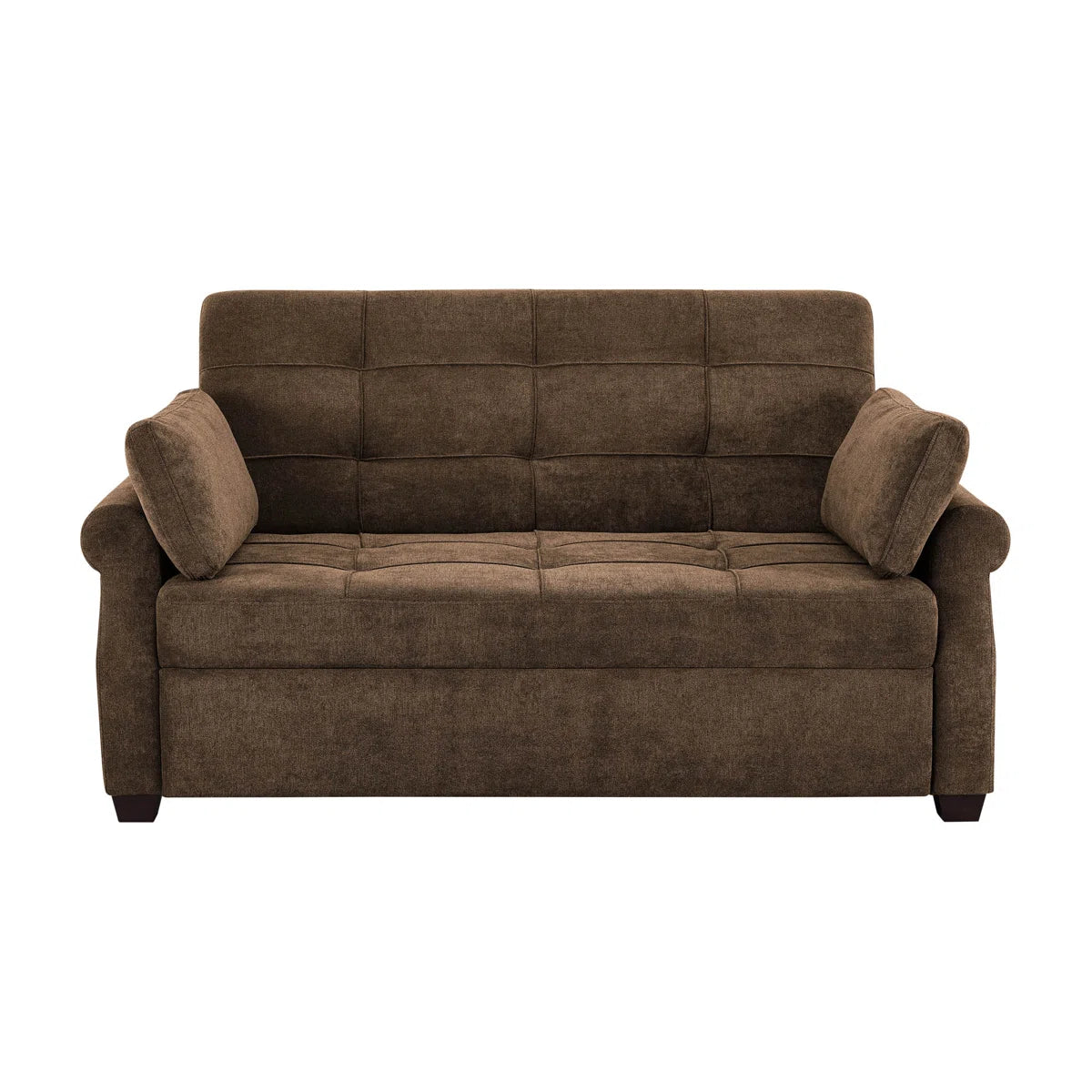 73" Queen Rolled Arm Tufted Back Convertible Sleeper Sofa Bed with Cushions