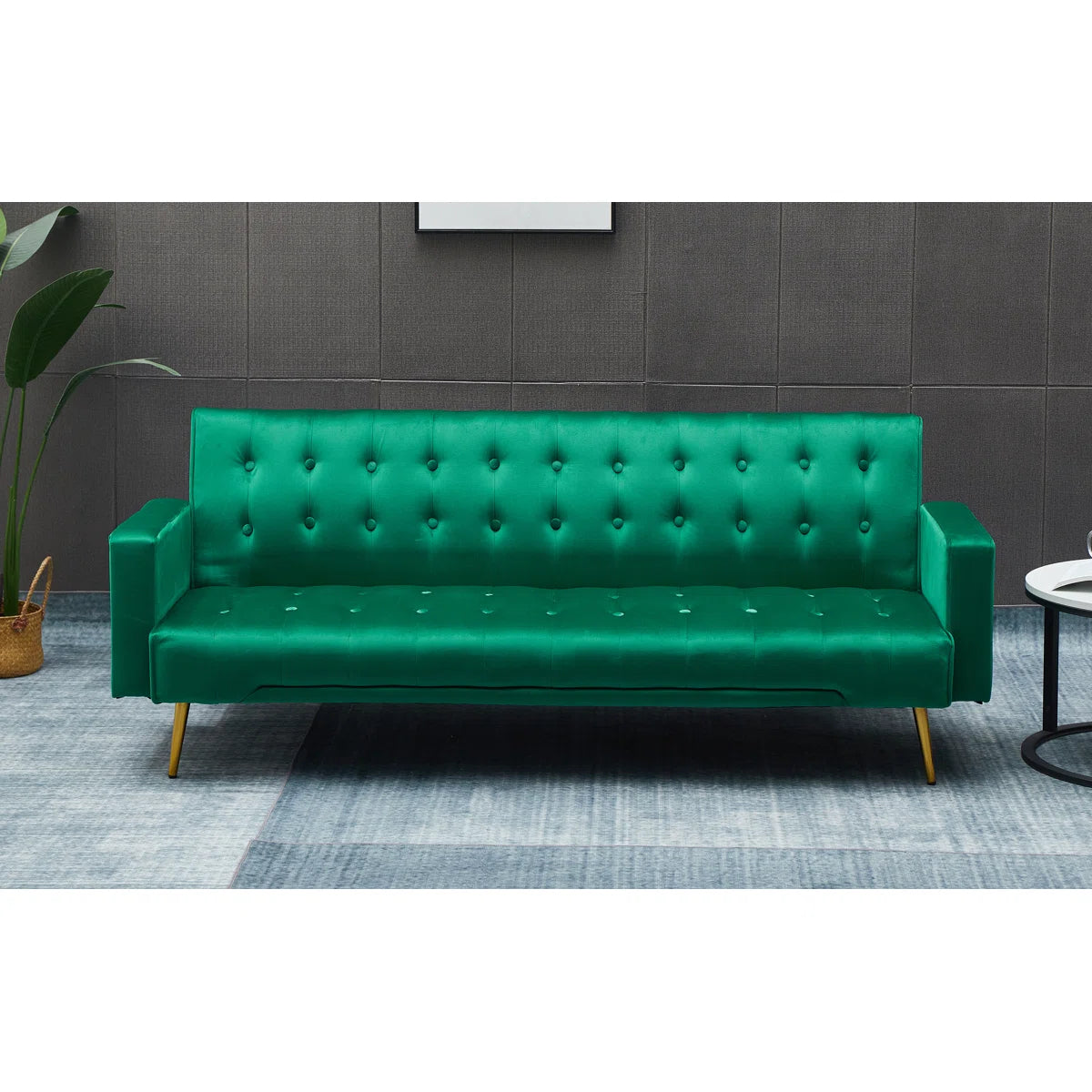 75'' Velvet Convertible Sofa