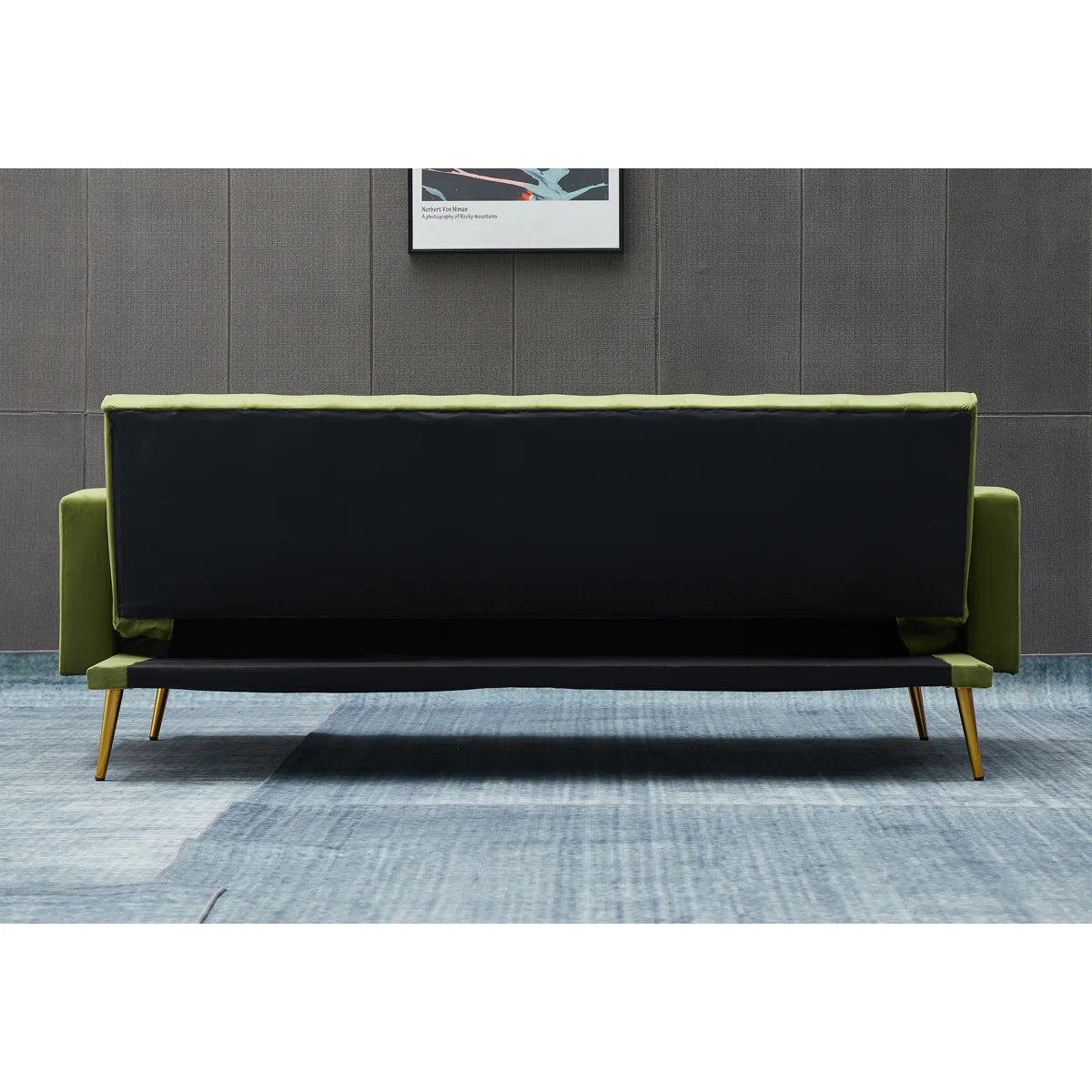 75'' Velvet Convertible Sofa