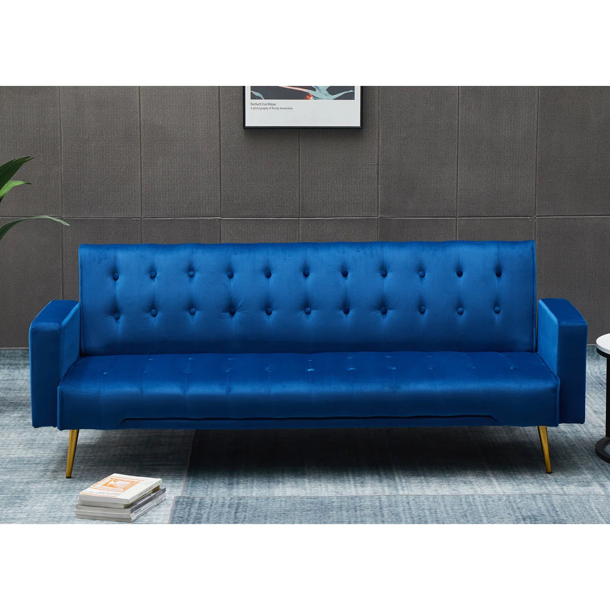 75'' Velvet Convertible Sofa