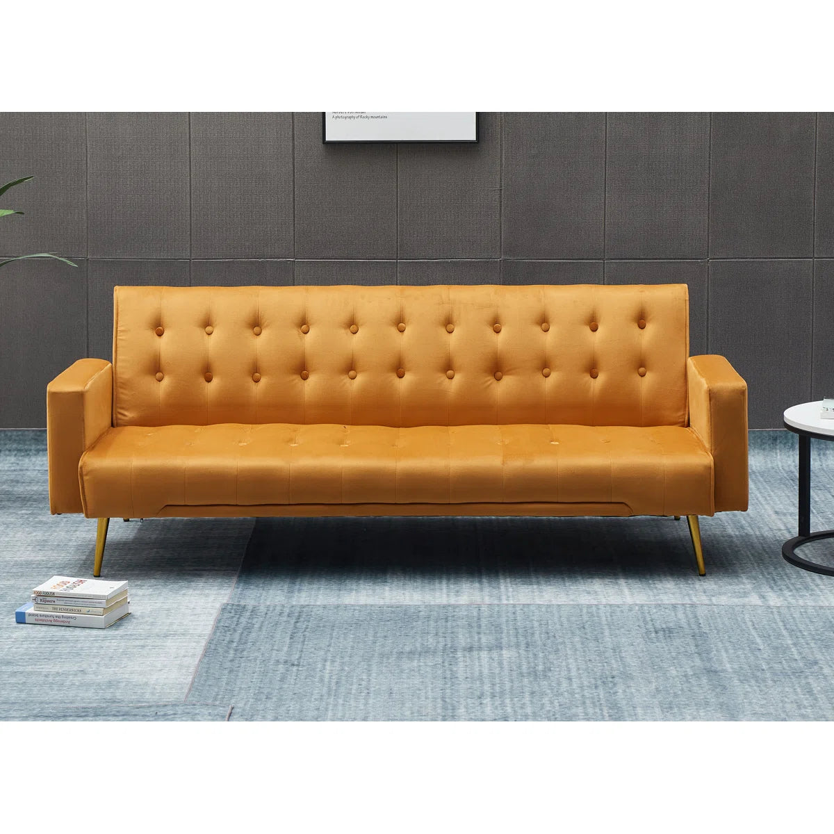 75'' Velvet Convertible Sofa