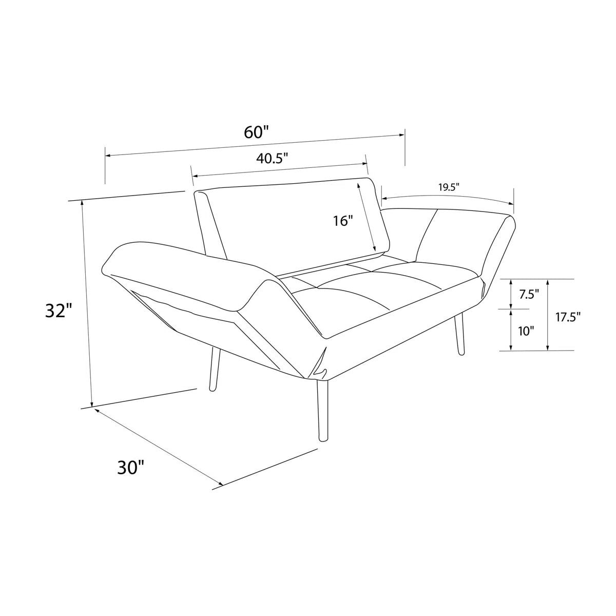 78.5" Faux Leather Convertible Sofa