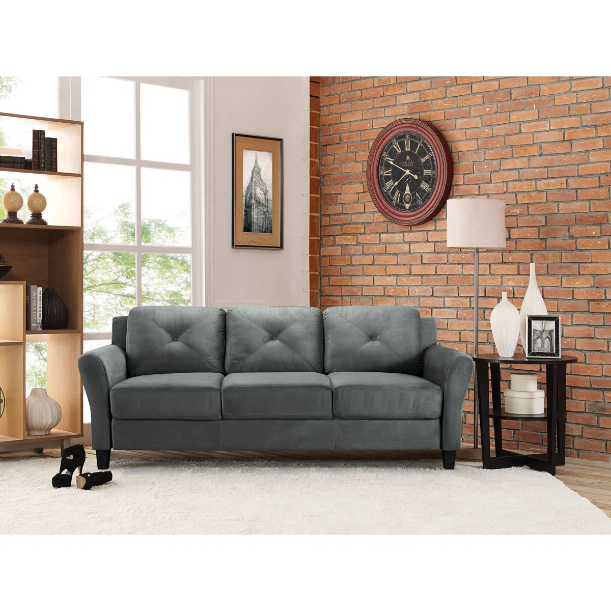 78.8" Round Arm Tufted Sofa