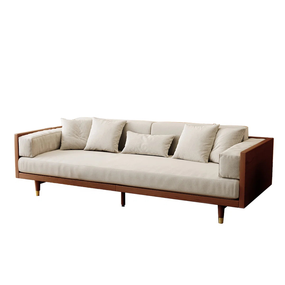 82.68'' Square Arm Compression Foam Cotton Linen Fabric Sofa,with MDF Frame