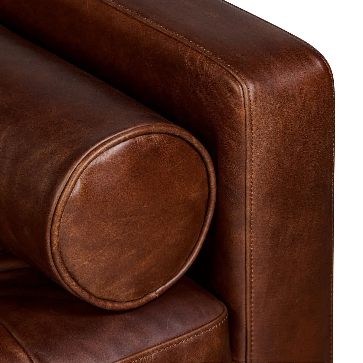 82'' Full-Grain Genuine Italian Leather Sleeper Sofa