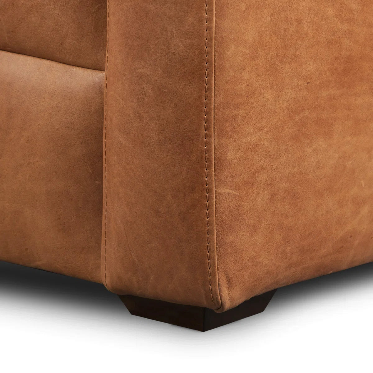 82'' Full-Grain Genuine Italian Leather Sleeper Sofa