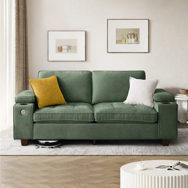 Luxury Deep Seat Chenille Upholstered Sofas Couches With Solid Wood Frame, Hidden Storage