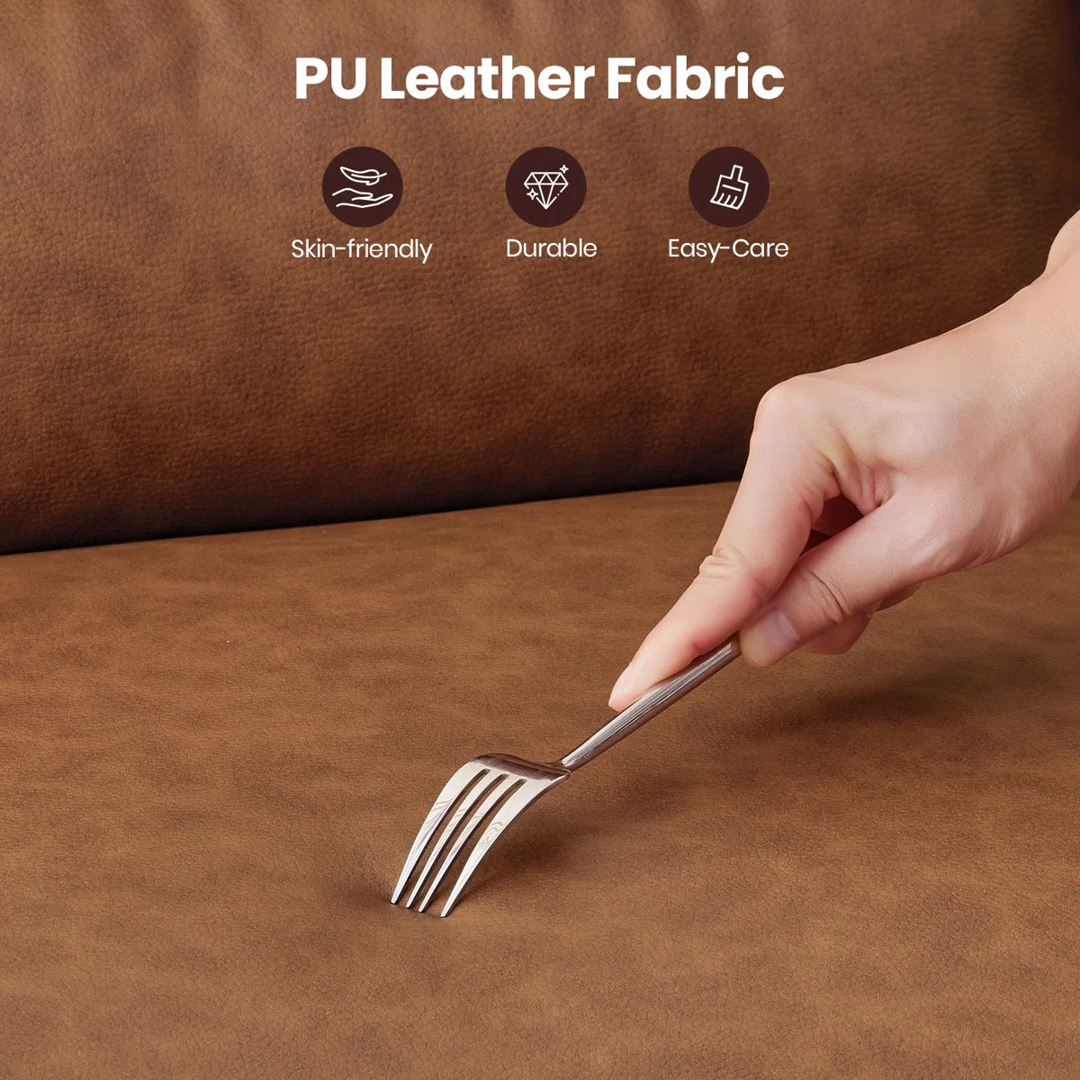 83'' Faux Leather Upholstered Square Arm Sofa