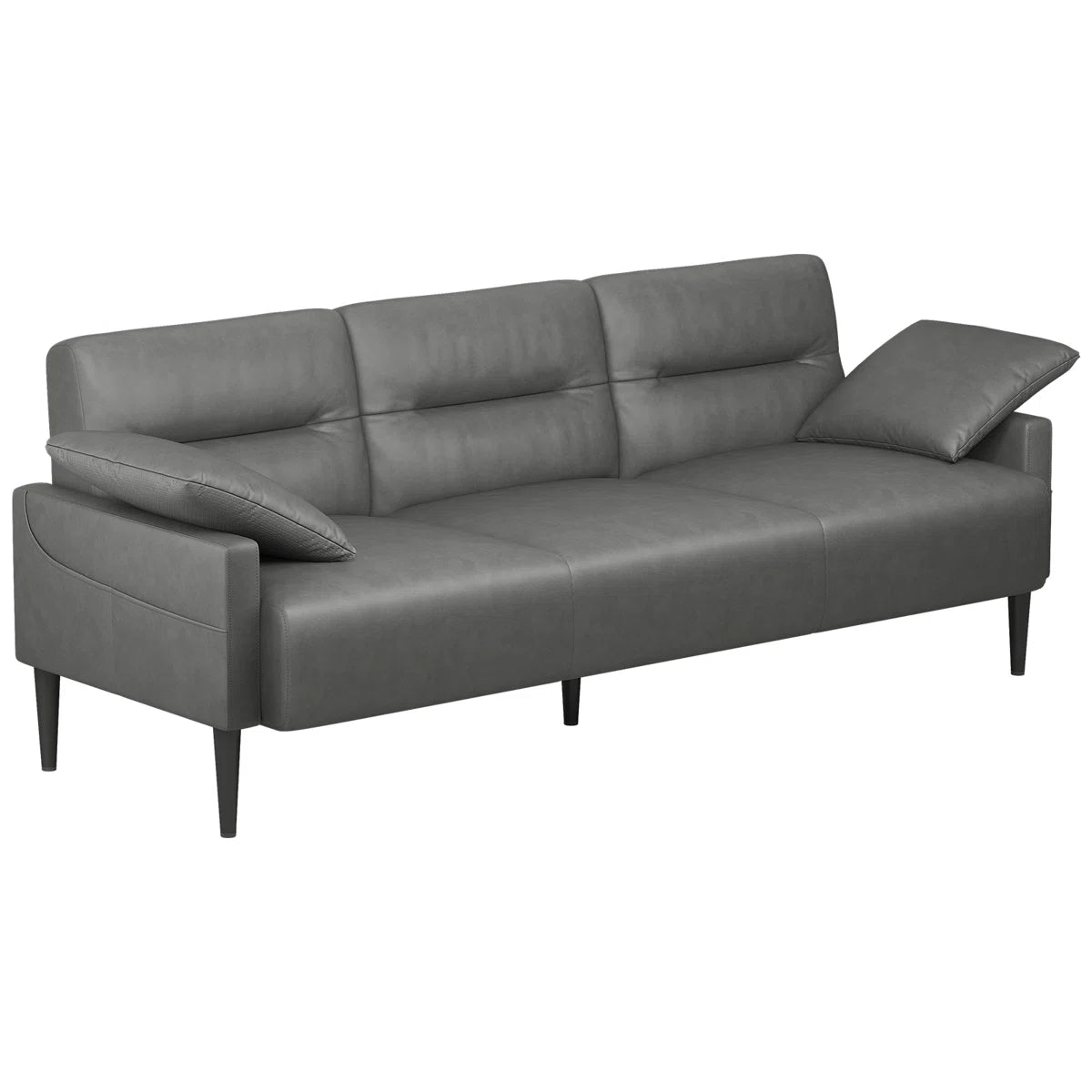 83'' Faux Leatherette Upholstered Square Arm Sofa