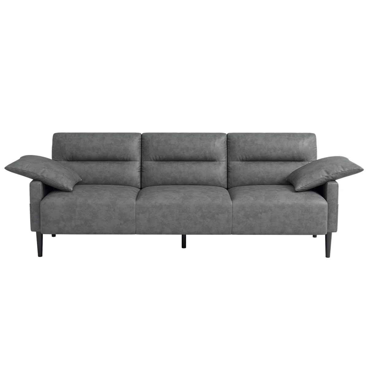 83'' Faux Leatherette Upholstered Square Arm Sofa
