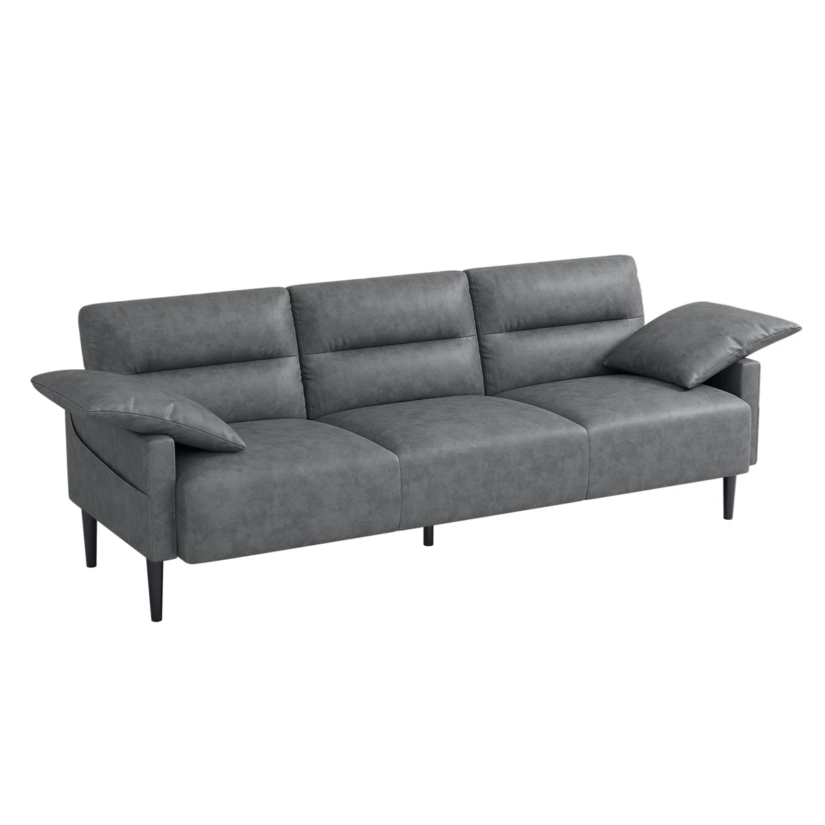 83'' Faux Leatherette Upholstered Square Arm Sofa