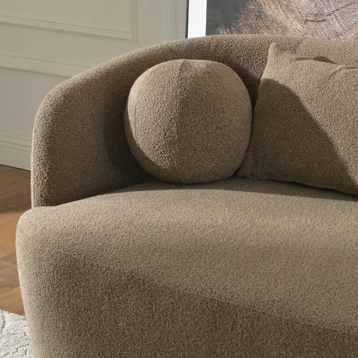 85" Wide Modern Boucle Upholstered 3 Seat Sofa