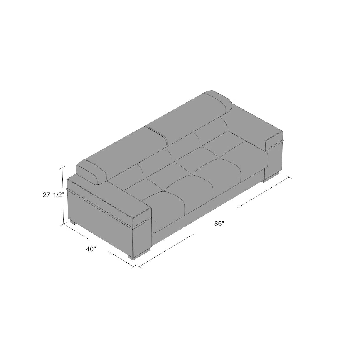 86'' Upholstered Sofa