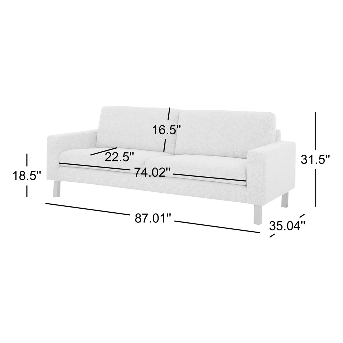 87.01'' Upholstered Sofa