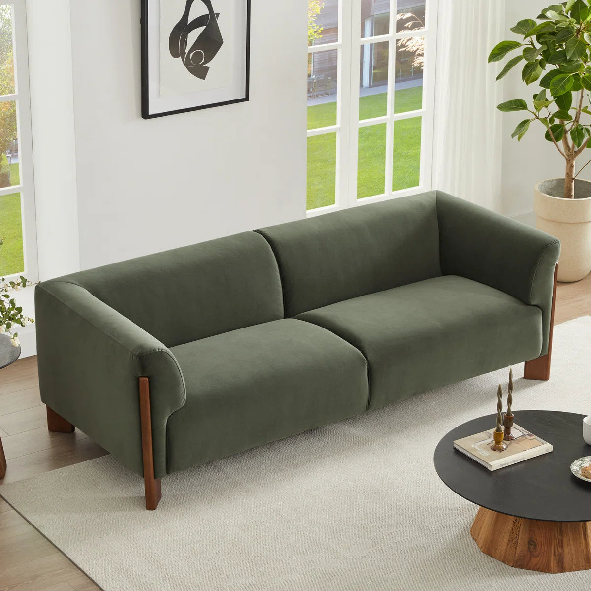 88'' Upholstered Sofa With Solid Wood Leg